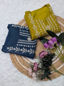 Ensembles de Kurta en Soie Chandari Pure Viscose pour Femmes avec Broderie de Sequins et Tissu de Bas en Soie Chandari Pure Viscose - Product Image 6