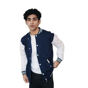 Chaqueta Universitaria Vintage para Hombre, Personalizada, con Cuello Alto, Logotipo Frontal, Cuerpo de Lana, Mangas con Letras Bordadas, Estilo Béisbol - Product Image 1