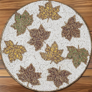 แผ่นรองจานลายใบเมเปิ้ลสำหรับตกแต่งโต๊ะรับประทานอาหารแผ่นรองแก้วแฟนซีสำหรับงานแต่งงาน - Product Image 1