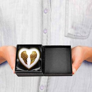 Traditional Brass Heart Shape Funeral <b>Keepsake</b> Urn Memorial <b>Ash</b> Container Crafted With Elegant Matte Texture Finish - Product Image 3