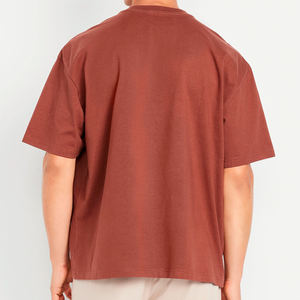 Camiseta de gran tamaño vintage de algodón orgánico con logotipo frontal personalizado, ropa de calle lavada con piedra y serigrafía de talla grande - Product Image 6