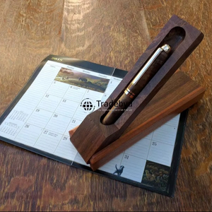 Polished <b>Solid</b> <b>Wood</b> Handcrafted Elegant Pen Holder Box <b>Desk</b> Organizer Gift for Writers and Professionals Tradebyd - Product Image 4