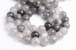 ลูกปัดคริสตัลควอตซ์สีเทาธรรมชาติทรงกลมเหลี่ยมเพชรพลอยขนาดเล็ก สำหรับทำเครื่องประดับ สร้อยข้อมือ สร้อยคอ DIY - Product Image 4