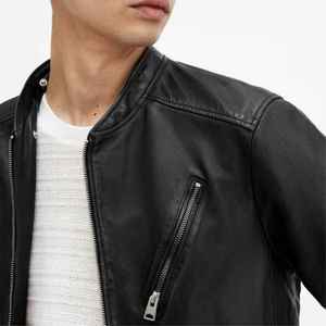 Veste en cuir noire à capuche pour homme, coupe ajustée, en similicuir PU, style motard, logo personnalisé, imperméable, pour l'extérieur, hiver, streetwear - Product Image 6