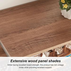Étagère industrielle à 6 niveaux en bois d'acacia massif naturel de luxe avec structure en métal noir pour le rangement et l'affichage dans le bureau à domicile ou le salon - Product Image 4