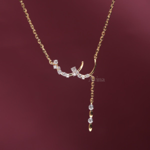 Colgante en Forma de Y Asimétrico con Diamante Cultivado en Laboratorio Certificado por IGI en Oro Amarillo/Blanco y Rosa de 14K |   Joyería Moderna de Diamantes Finos - Product Image 1