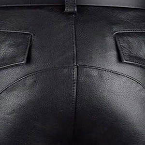 Pantalones Cortos Cargo de Cuero PU para Hombre, con Cinturón y Bolsillos, Cintura Media, Estilo Bermuda, Ropa de Trabajo, Pantalones Cortos Casuales - Product Image 5