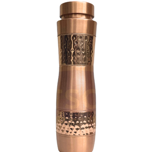 OTSAK - Tapas para Botellas de Agua Portátiles de Cobre Premium, Modernas, Lujosas, con Acabado Martillado, Ecológicas, para Oficina, Exteriores y Hogar, 34 oz, 1000 ml - Product Image 1