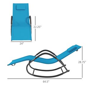 Sedia a dondolo azzurra resistente ai raggi UV e all'acqua per giardino e piscina - Comfort da prendisole - Product Image 3