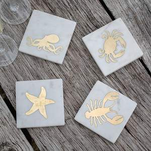 Eco-Friendly Marble <b>Table</b> <b>Protection</b> Coasters Durable Washable Natural Stone Mats & Pads - Product Image 3