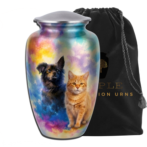 Multi-Pet Aluminum Urn for Dog & <b>Cat</b> Ashes <b>Memorial</b> Cremation 220 Cubic Inch Capacity Eco-Friendly & Durable - Product Image 1