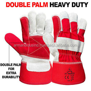 Super Oferta Heavy Duty Construcción/Guantes de jardín Guantes de seguridad de cuero de protección de manos con función anticorte y antiimpacto - Product Image 5