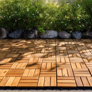 Azulejo de cubierta de madera de acacia 12 listones para soluciones de suelo de patio y exterior duraderas y elegantes - Product Image 3