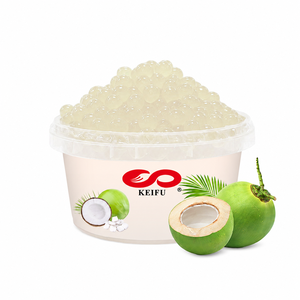 KEIFU 500g Coconut Popping Boba Listo para Comer Ingredientes para Bebida Tropical Bubble Tea - Product Image 1