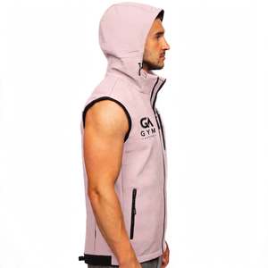GA GYM ACTIVE Veste matelassée unisexe à capuche, fermeture éclair quart de tour, en polaire, coupe-vent, respirante, col montant, style sportif, pour l'automne, avec logo frontal - Product Image 4