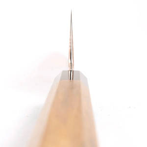 Couteau de chef artisanal en cuivre à motif damas avec manche en bois naturel, outil de cuisine haut de gamme pour le camping et la cuisine en voyage - Product Image 2