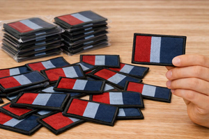 Gran Parche Bordado Tejido Rojo y Azul Cielo Estilo Paracaídas para Uniforme DZ - Product Image 5