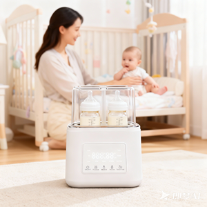Calentador <span class=keywords><strong>de</strong></span> Leche <span class=keywords><strong>Eléctrico</strong></span> para Bebés Babytop, Doble Biberón <span class=keywords><strong>de</strong></span> Vidrio, con Diseño Impreso Libre <span class=keywords><strong>de</strong></span> BPA y <span class=keywords><strong>Esterilizador</strong></span> - Product Image 2