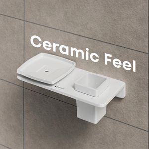 Double Large Square Soap <b>Dish</b> Wall Mounted Dual Layer Soap Holder For Bathroom <b>Glass</b> Tray With Metal Rack Heavy Duty Hardware - Product Image 3