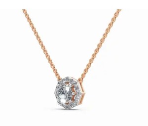 Pendentif halo hexagonal en diamant rond de 0,838 carat cultivé en laboratoire, collier Hexa's Brilliance 21 pièces, bijoux en or 9K 14K 18K, cadeau - Product Image 3