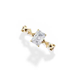 Anillo de compromiso de oro de 14k para mujer con diamante talla marquesa y engaste de púas estilo floral - Product Image 1