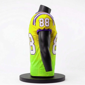 Camiseta de Fútbol Americano Personalizada para Hombre, Amarilla con Degradado 88, Sublimada, de Malla Transpirable, Manga Corta, Corte Atlético - Product Image 3