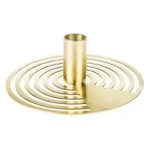 Suporte de vela decorativo em cor dourada para chão e topo de mesa.