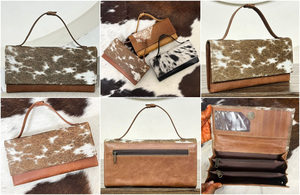 New Arrival Cowhide Leather Clutch Purse Pouch <b>Wallet</b> Luxury Hair on Hide Genuine Leather Credit <b>Card</b> <b>Holder</b> <b>Wallet</b> Gift Women's - Product Image 3