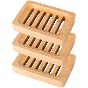 Wood <b>Soap</b> Holder 3 PCS In Drain Crafts Top Quality Wood <b>Soap</b> Holder Easy To Clean Bathroom <b>Soap</b> Holder - Product Image 1