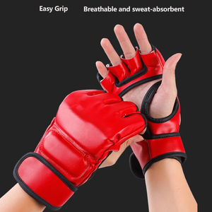 Guantes de MMA Unisex Semi-Contacto con Diseño de Palma Abierta, Cierre Ajustable con Gancho y Bucle, Protección UV, Material PU Impermeable, para Boxeo y Karate - Product Image 5