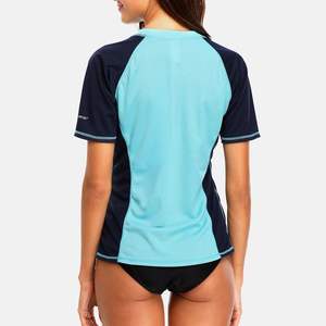 Meilleures ventes : Rashguards pour femmes UPF 50, manches courtes, en polyester, à compression, pour le surf et la natation, avec jupes intégrées - Product Image 3
