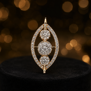 Vente en gros de bijoux Ishwar Art, pendentif ovale en or 14 carats, 0,400 carats de diamants naturels étincelants, bijoux de mariage pour femmes - Product Image 3