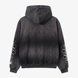 เสื้อฮู้ดซิปผู้ชายรุ่นใหม่ปี 2026 ผ้าฝ้ายเฟรนช์เทอร์รี่ 350 GSM 100% สีดำ ทรงโอเวอร์ไซส์ สไตล์สตรีทแวร์ พิมพ์ลายโลโก้ด้านหน้า เหมาะสำหรับใส่ในฤดูหนาว - Product Image 2
