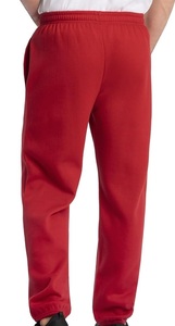 Pantalon de survêtement en molleton rouge pour homme, taille élastique, décontracté, avec poches latérales, pour l'automne, vente en gros - Product Image 3