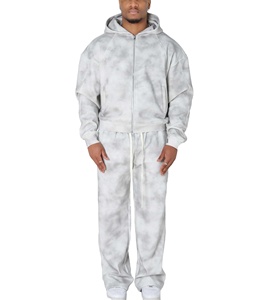 Nouvel arrivage : Survêtement homme délavé à l'acide, design unique, motif uni élégant, matière respirante et durable - Product Image 1