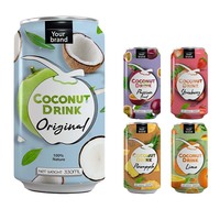 Agua de coco con pulpa, 330ml y 500ml, lata de aluminio, bebidas de coco de Vietnam listas para enviar, venta al por mayor