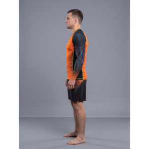 Camiseta de compresión de manga larga para hombre, 210GSM, poliéster y elastano, para BJJ, Jiu Jitsu, MMA, Grappling, OEM disponible - Product Image 3
