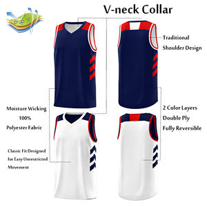 Jersey de Baloncesto Personalizado Más Vendido, 100% Poliéster, Malla Transpirable, Antibacteriano, de Secado Rápido, Sin Mangas, para Entrenamiento - Product Image 3