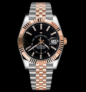 Montre pour homme Hercules avec logo SEIKO, mouvement Sapphire TT, bicolore rose et argent, sport, nh35 - Product Image 1