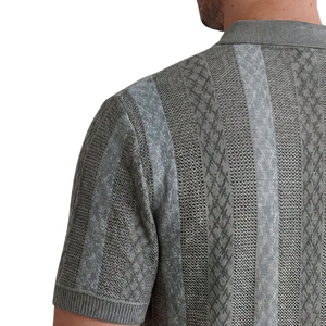 Camisa de Punto para Hombre, Manga Corta, Diseño de Rayas Verticales, Estilo Casual de Verano, Cuello con Botones, Ligera, Suave y Ajustada - Product Image 4