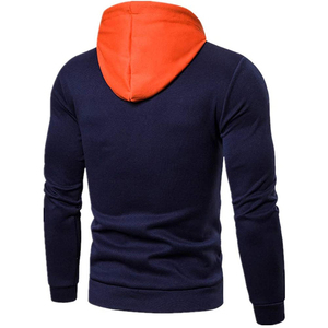 Sweat-shirts et sweats à capuche pour hommes en tricot décontracté à blocs de couleur, en polyester et coton, pour l'automne, orange, bleu marine, noir, style Racing Gear - Product Image 2