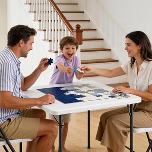 Tavolo Pieghevole Quadrato da 36 Pollici con Maniglia per il Trasporto, Tavolo Pieghevole per Carte - Product Image 5