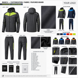 Waterproof Hooded Running Suit Unisex Custom Print Logo Raglan Sleeve Panel Design Softshell Fabric Hiking Lightweight - Product Image 6