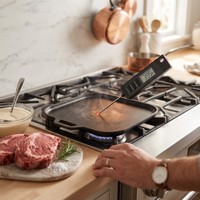 Digitales Edelstahl-Bimetall-Thermometer für Gewerbeküchen mit Sofortanzeige, Temperatursensor für Köche und Catering, Max-Min-Anzeige