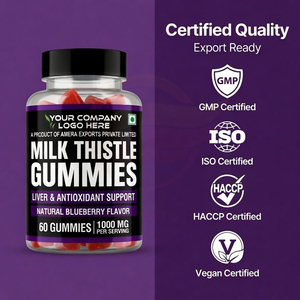 Milk Thistle Gummies Supplement Natural Blueberry Flavor Liver Support Herbal Gummies Private Label - Product Image 2