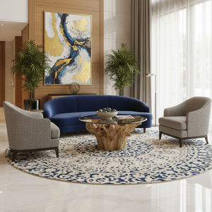 Mesa de Centro de Raíz de Teca Safina de Alta Gama, Redonda, de Madera Maciza con Acabado Natural y Tapa de Vidrio Transparente, Diseño Moderno, Ecológico y Único - Product Image 5