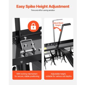 Aeratore Manuale per Prato da 40 Pollici con Attacco Universale, Aeratore a Spuntoni in Ferro da Trainare, Strumento per Aerazione Alternativo - Product Image 6