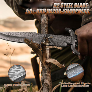 Nuevo Diseño, Cuchillos de Hoja Fija de Alta Resistencia, Acero Damasco Inoxidable, Mango de Madera, Personalizables, Precio Razonable - Product Image 2