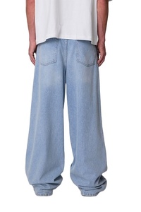 กางเกงยีนส์เดนิมทรงขากว้างสีน้ำเงินวินเทจสำหรับผู้ชาย ทรงหลวม สไตล์ลำลอง สตรีทแวร์ น้ำหนักปานกลาง ทนทาน เป็นมิตรกับสิ่งแวดล้อม ระบายอากาศได้ดี ทันสมัย - Product Image 3