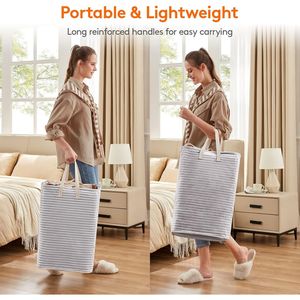 Set di 2 Grandi Cesti Portabiancheria Pieghevoli, Impermeabili e Autoportanti con Manici per Facile Trasporto - Product Image 5